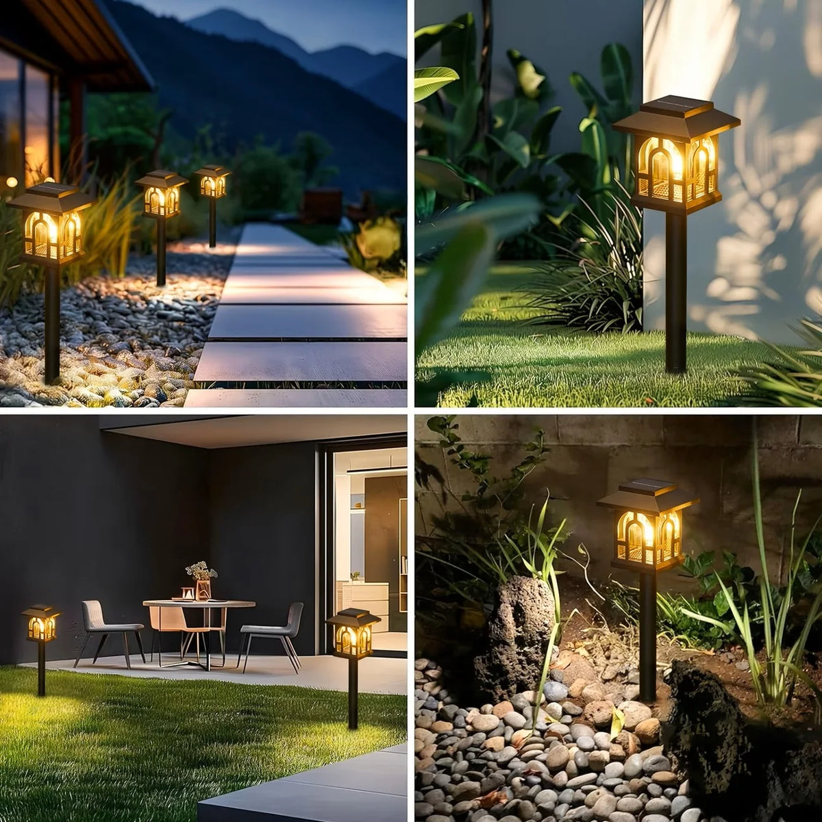 Solar Pathway Lights Waterproof LED Outdoor Landscape Garden Walkway Lighting
