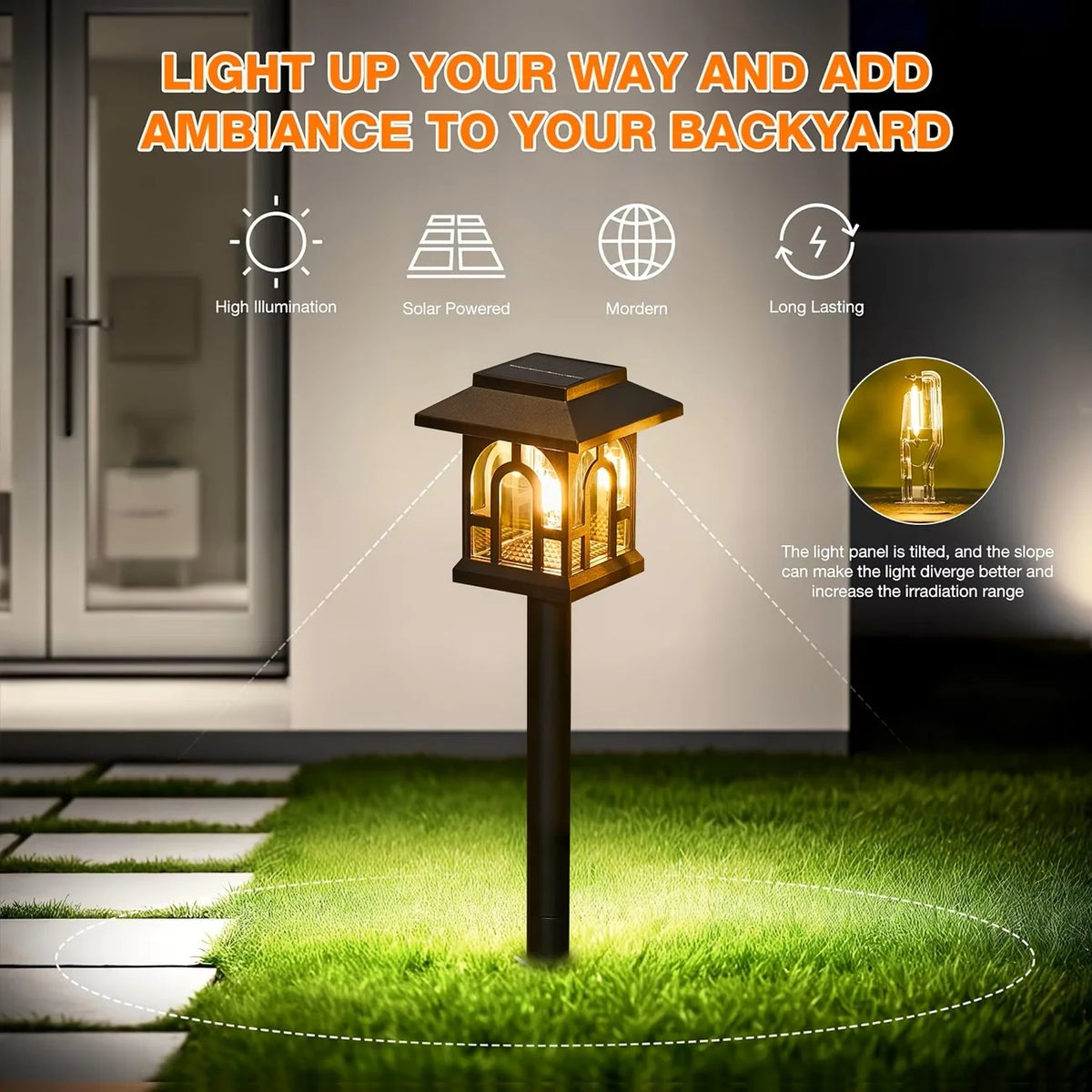 Solar Pathway Lights Waterproof LED Outdoor Landscape Garden Walkway Lighting