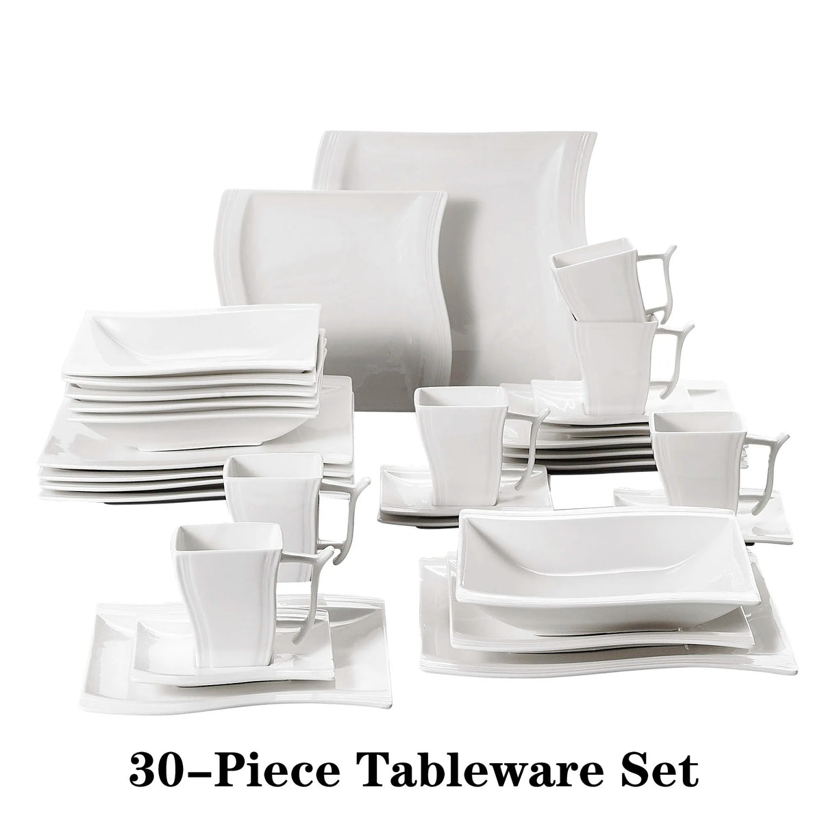 MALACASA Flora Porcelain Dinnerware Set With Plates And Cups