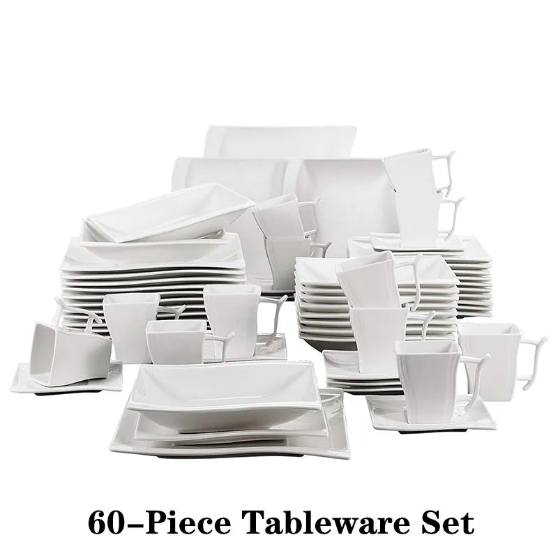 MALACASA Flora Porcelain Dinnerware Set With Plates And Cups