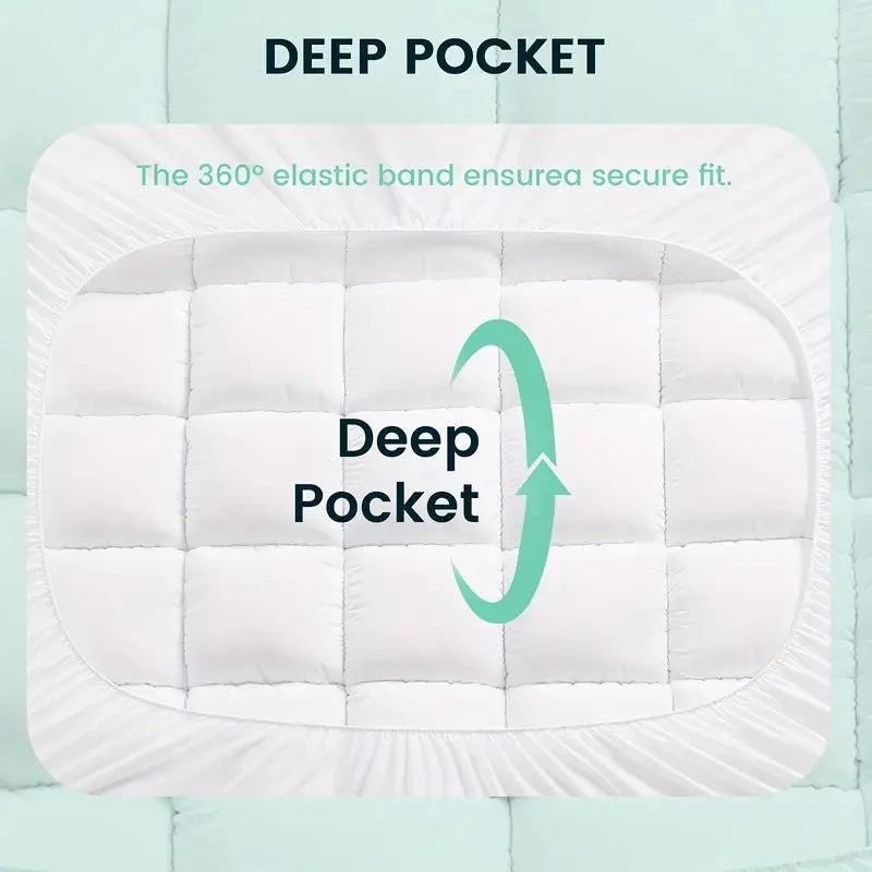 HGETVE Quilted Cooling Breathable Mattress Protector Topper For Bed