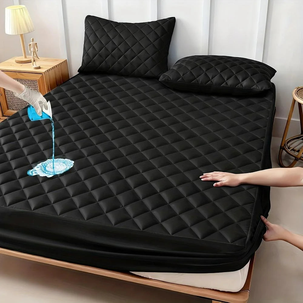 HGETVE Waterproof Quilted Mattress Protector Breathable Noiseless Pad Cover