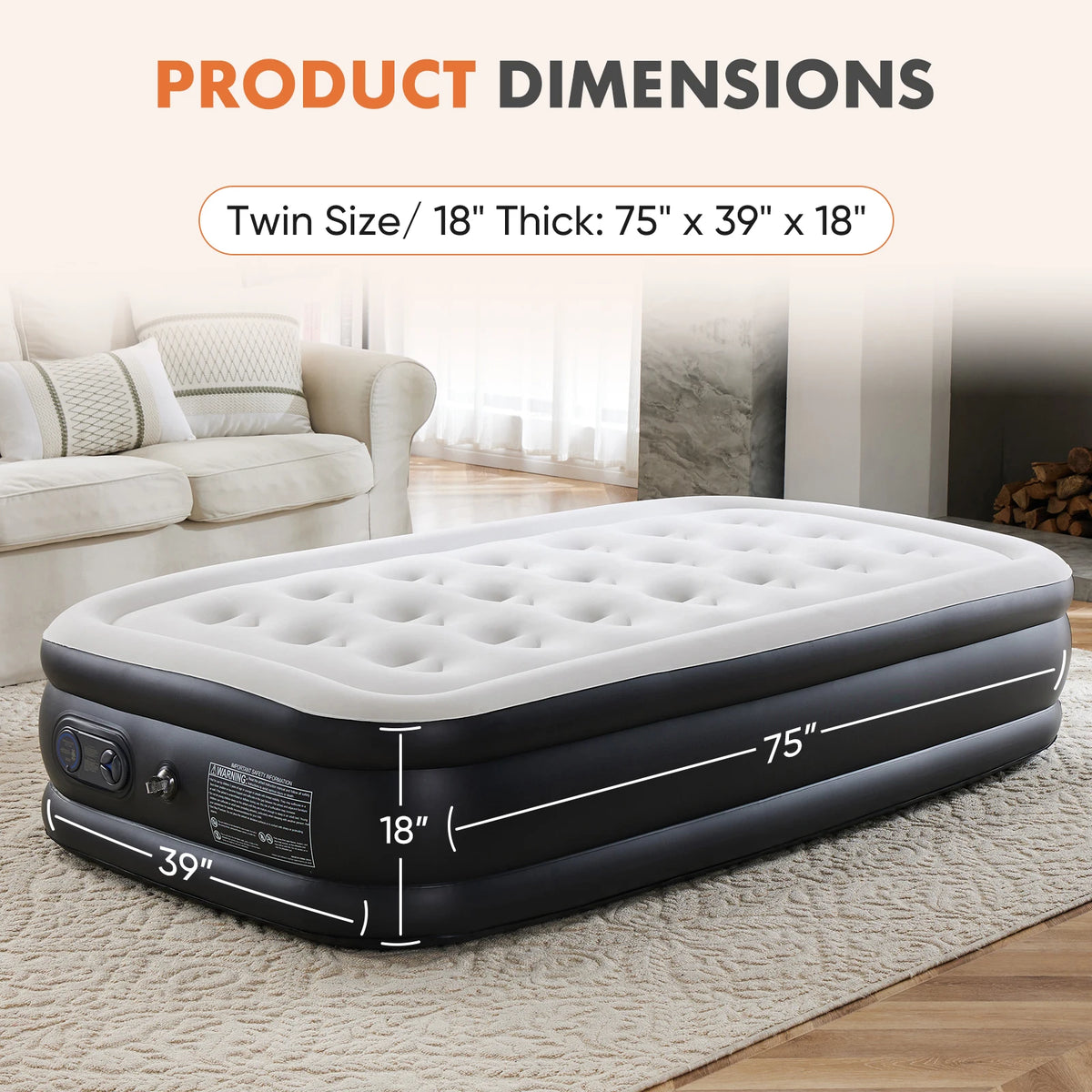 MCQ Inflatable Air Mattress Built In Pump Non Slip Bottom