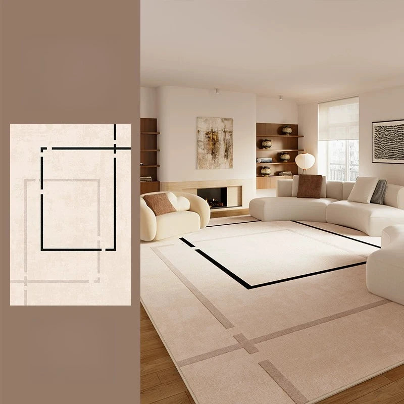 Retro Style Living Room Decoration Soft Carpet Large Area Rugs for Bedroom Washable Study Floor Mat Anti-slip Cloakroom Line Rug