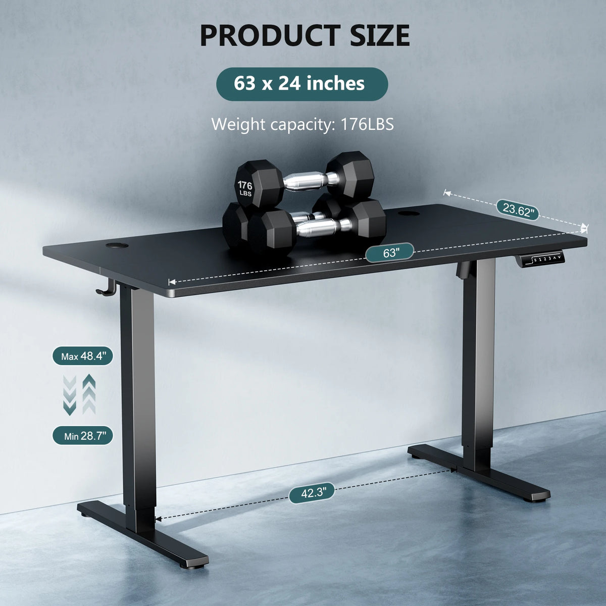 JHK Electric Height Adjustable Sit Stand Ergonomic Office Desk