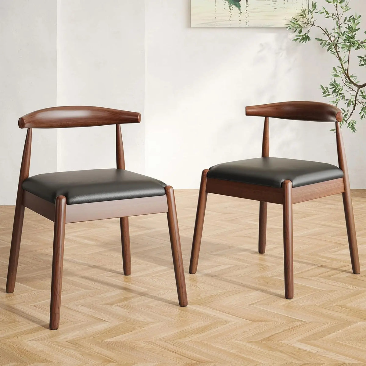 FARINI Mid Century Modern Dining Chairs With Solid Wood Legs