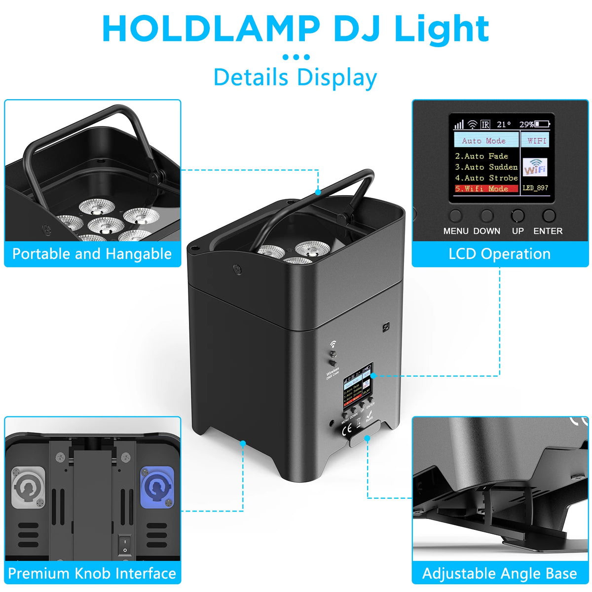 U'King Wireless LED Par Lights With Remote For DJ Events