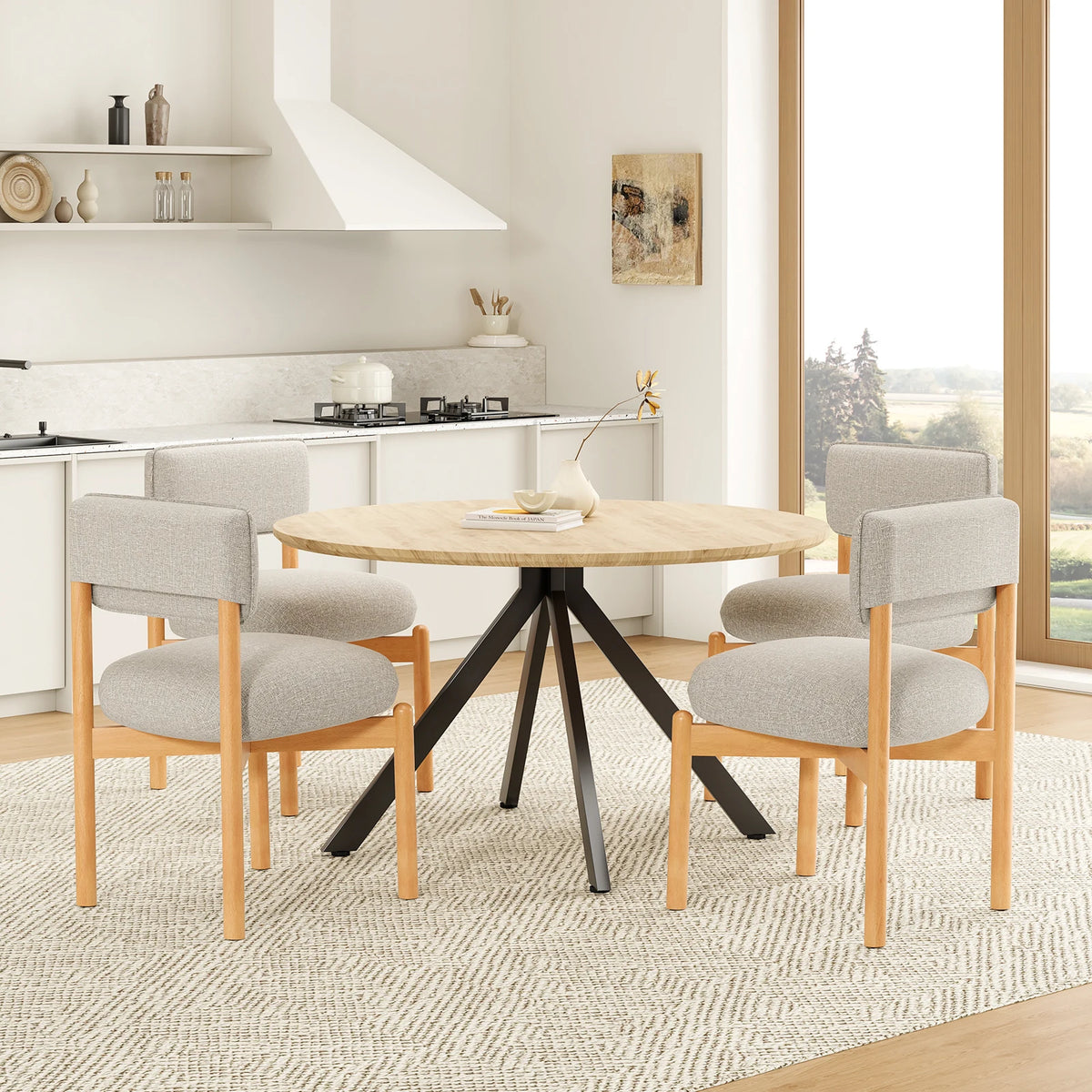 FARINI Set of 2 Modern Upholstered Dining Chairs for Home