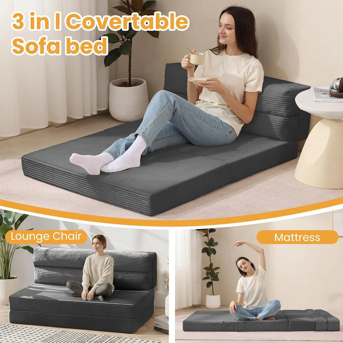 Novilla Folding Mattress Sofa Bed for Living Room and Guests