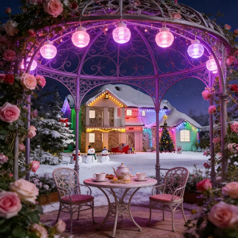 GCTECHING Waterproof Permanent Outdoor LED String Lights for Eaves Decor