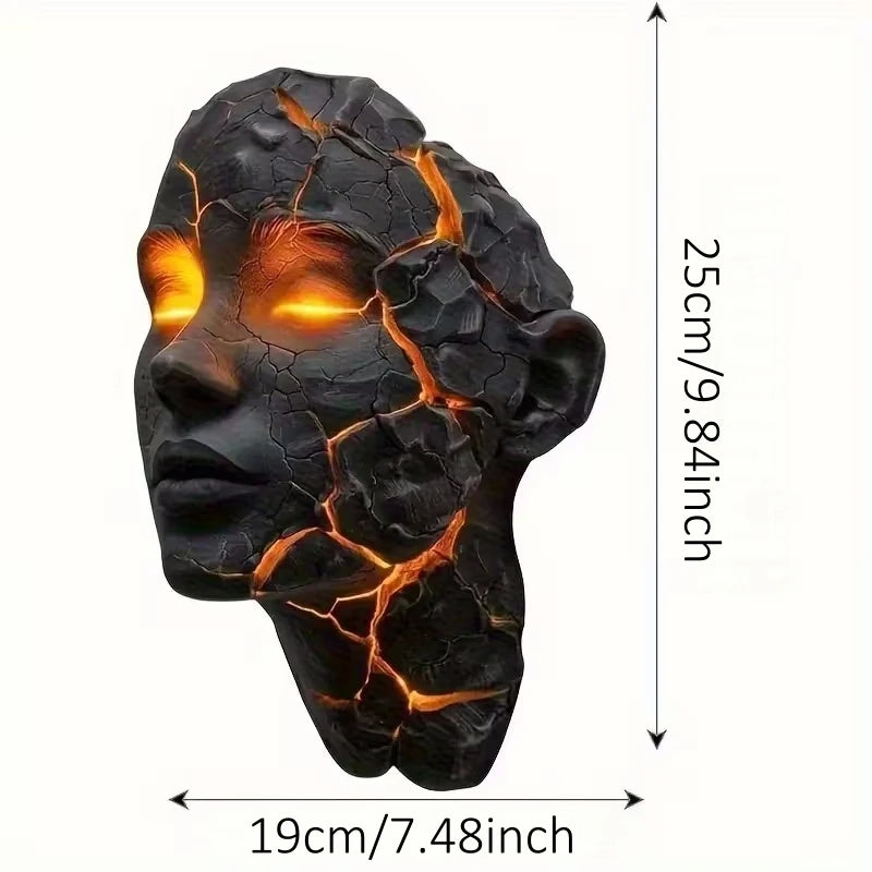 3D Broken Soul LED Wall Lamp For Bedroom Accent Lighting