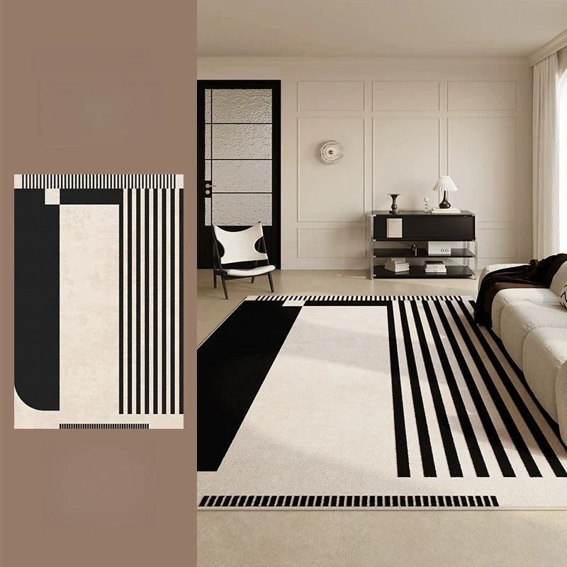 Retro Style Living Room Decoration Soft Carpet Large Area Rugs for Bedroom Washable Study Floor Mat Anti-slip Cloakroom Line Rug