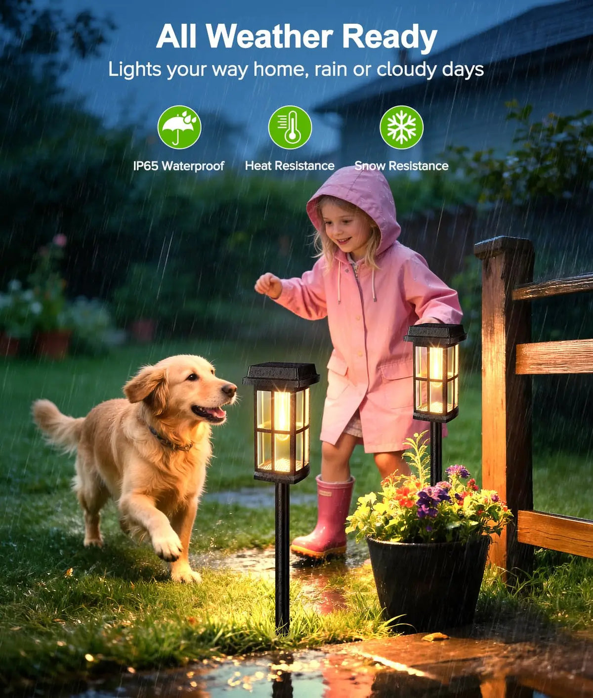 Solar Powered LED Pathway Lights for Outdoor Garden Walkways