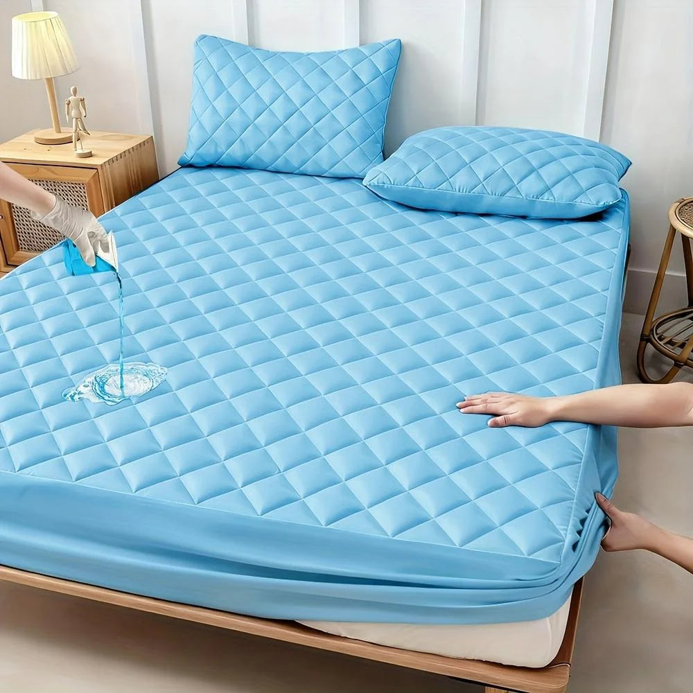 HGETVE Waterproof Quilted Mattress Protector Breathable Noiseless Pad Cover