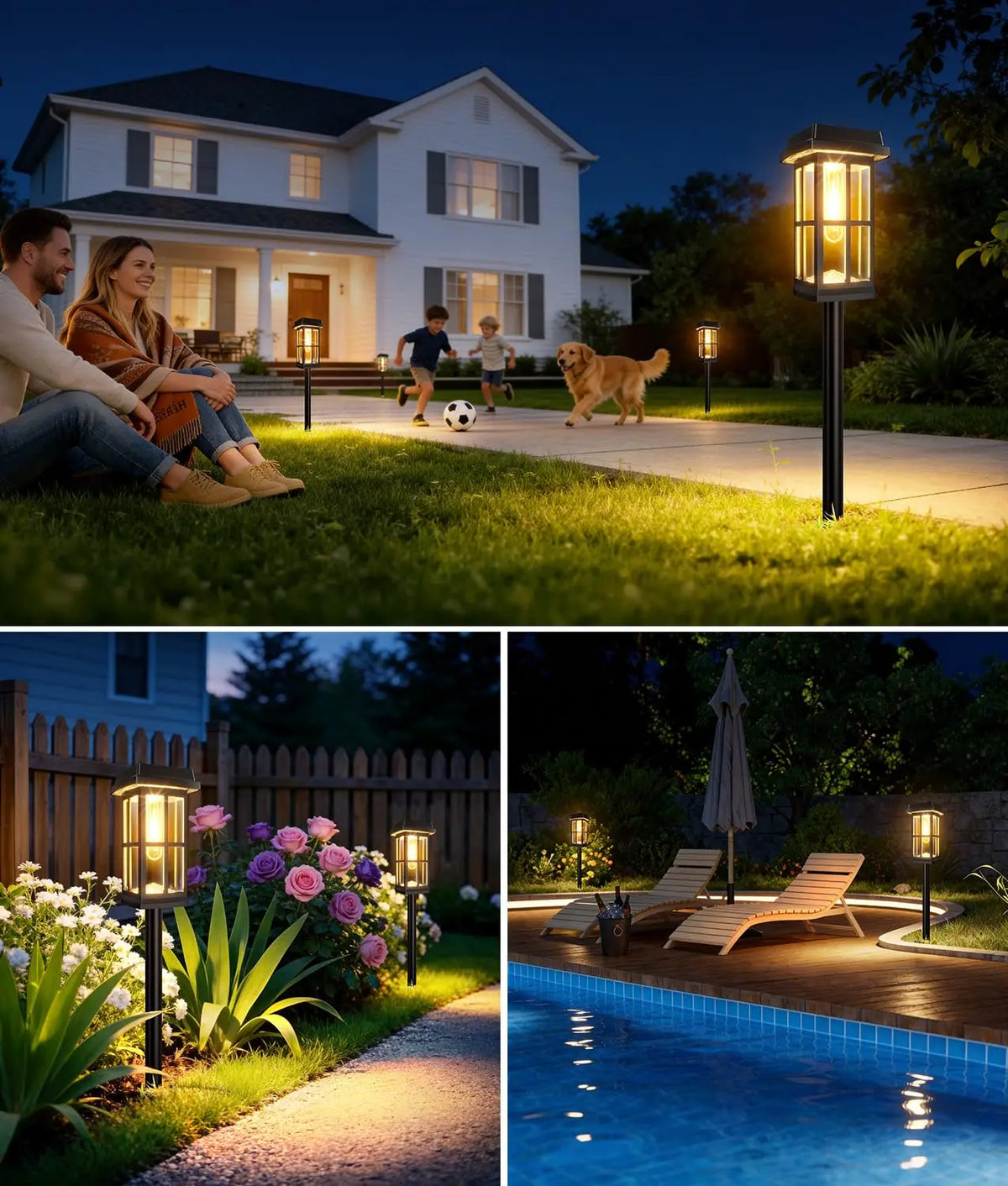 Solar Powered LED Pathway Lights for Outdoor Garden Walkways