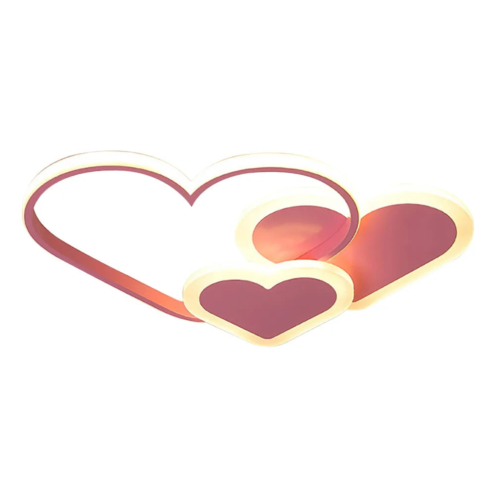 Heart Shaped LED Ceiling Light With Remote Control Dimmable Design