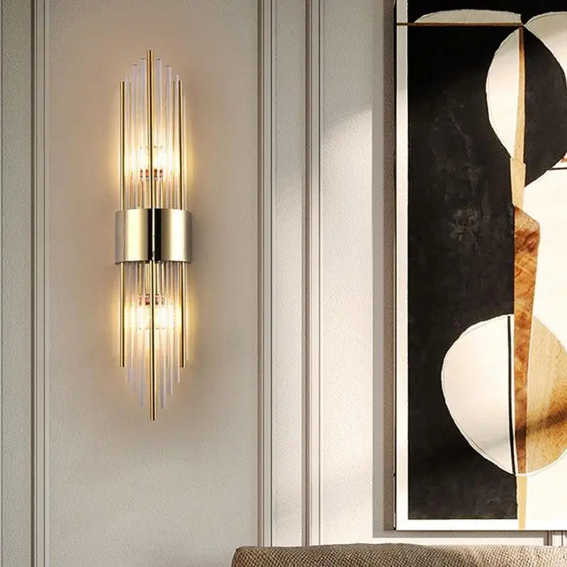 Indoor Home Decor Luxury Sconce Light Iron Base Glass Tube Lampshade Wall Lamps G9 Bulbs Up Down Hotel Corridor Lighting Lustres