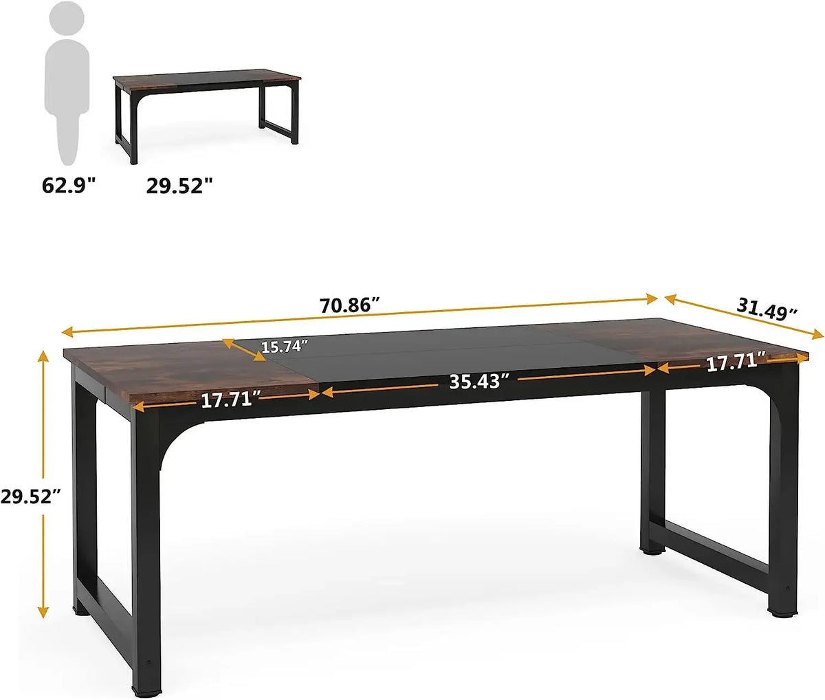 Tribesigns Modern Computer Desk for Home Office and Study Workstation