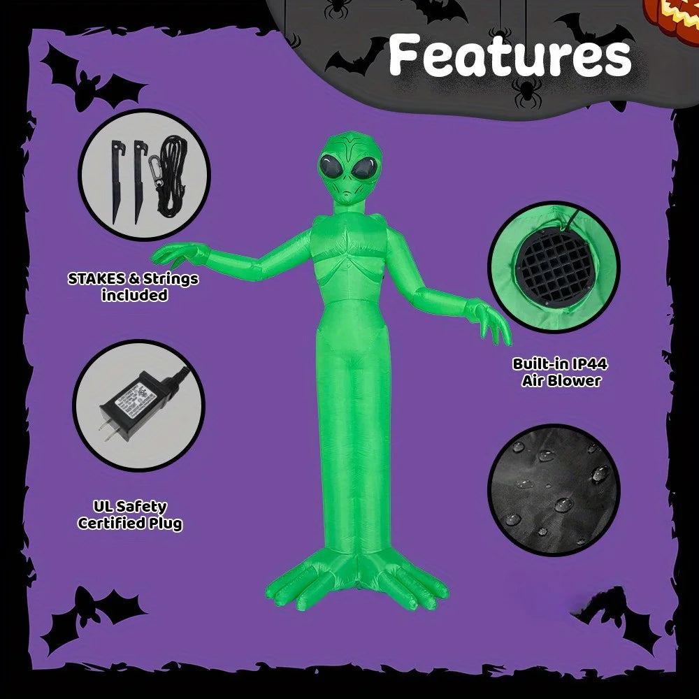 Halloween Alien Inflatable Outdoor Decoration With Built In Led Lights