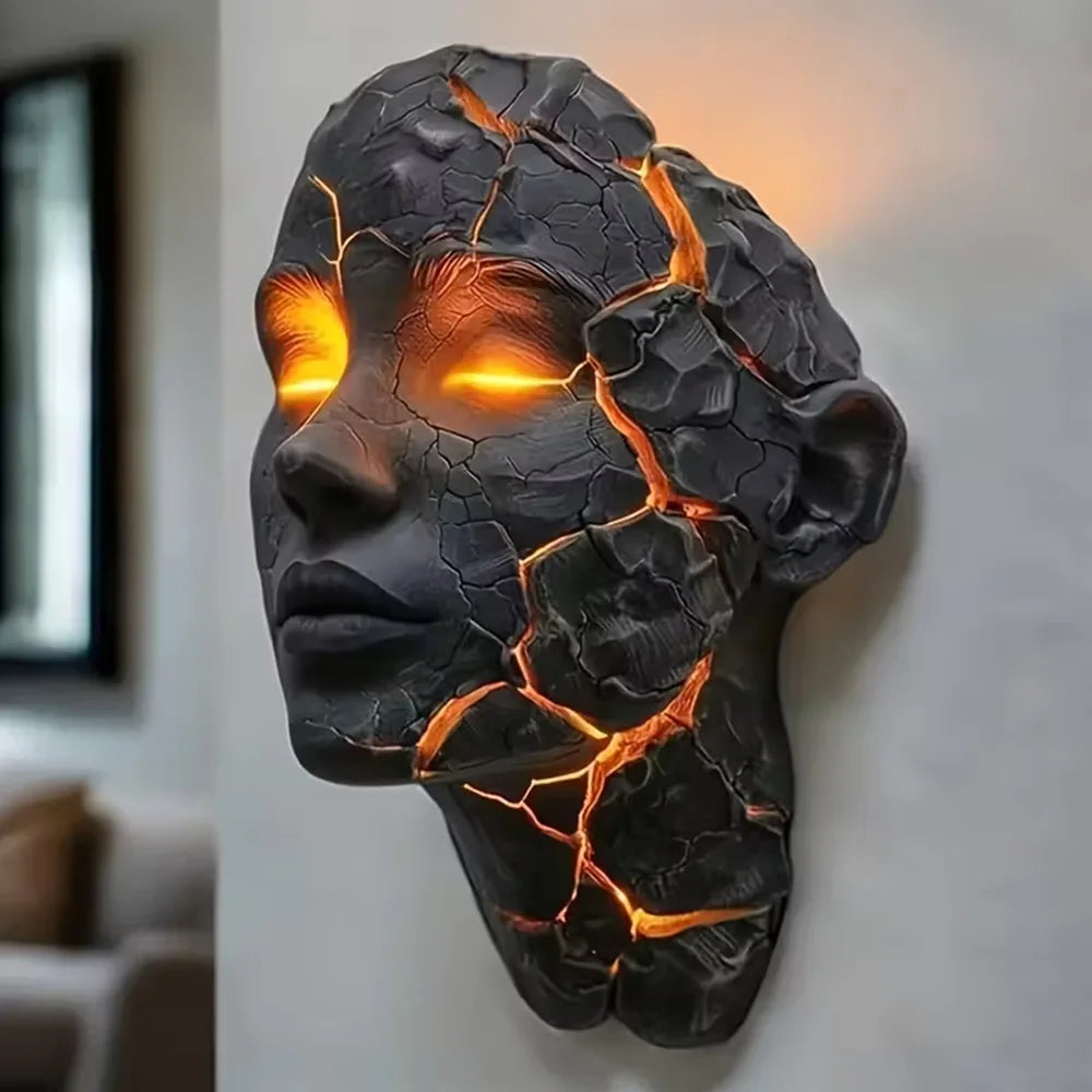 3D Broken Soul LED Wall Lamp For Bedroom Accent Lighting