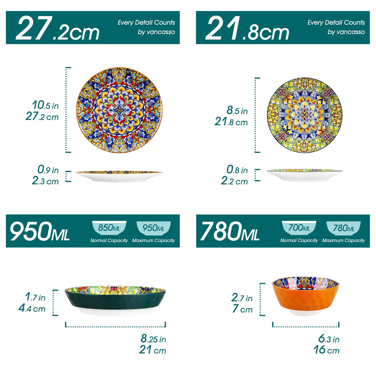 MALACASA Ceramic Dinnerware Set With Plates And Bowls For Home Dining