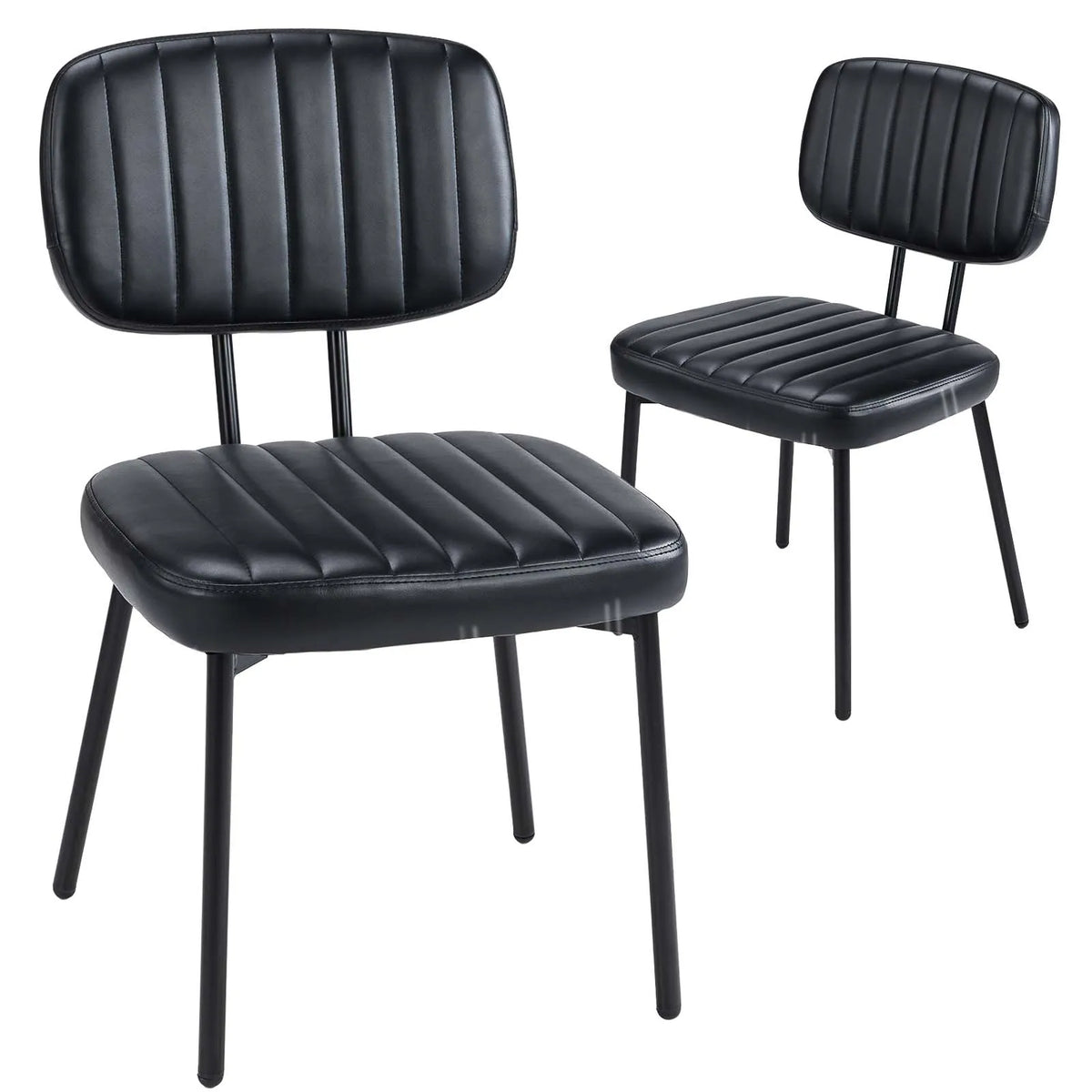 JHK Ergonomic PU Leather Dining Chairs With Lumbar Support