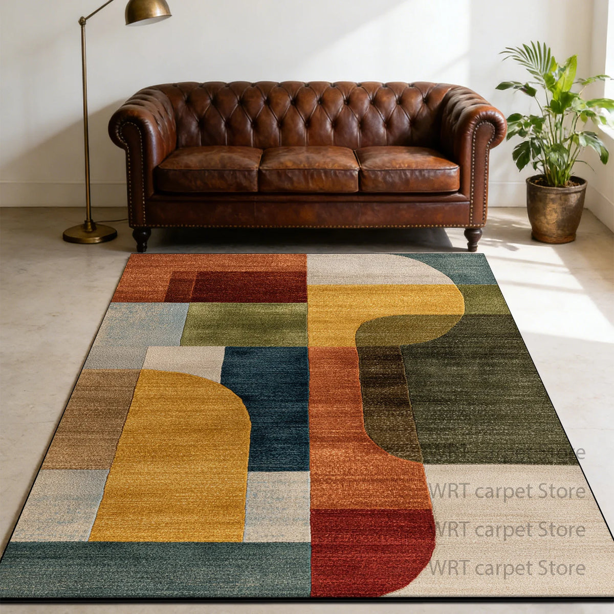 Stylish Geometric Washable Non Slip Area Rug For Home Decor