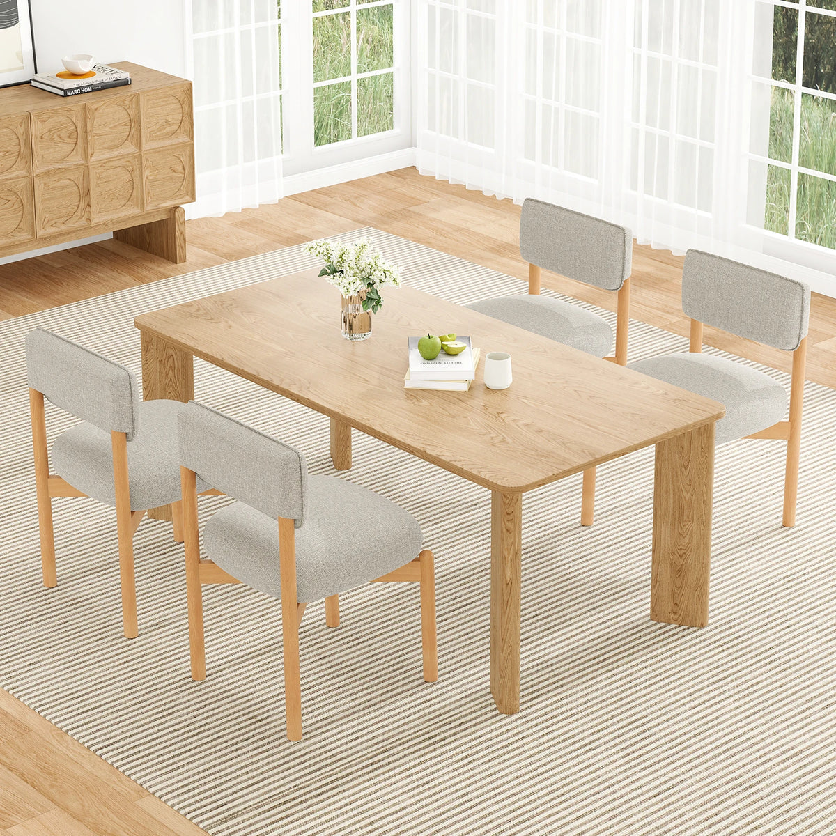 FARINI Set of 2 Modern Upholstered Dining Chairs for Home
