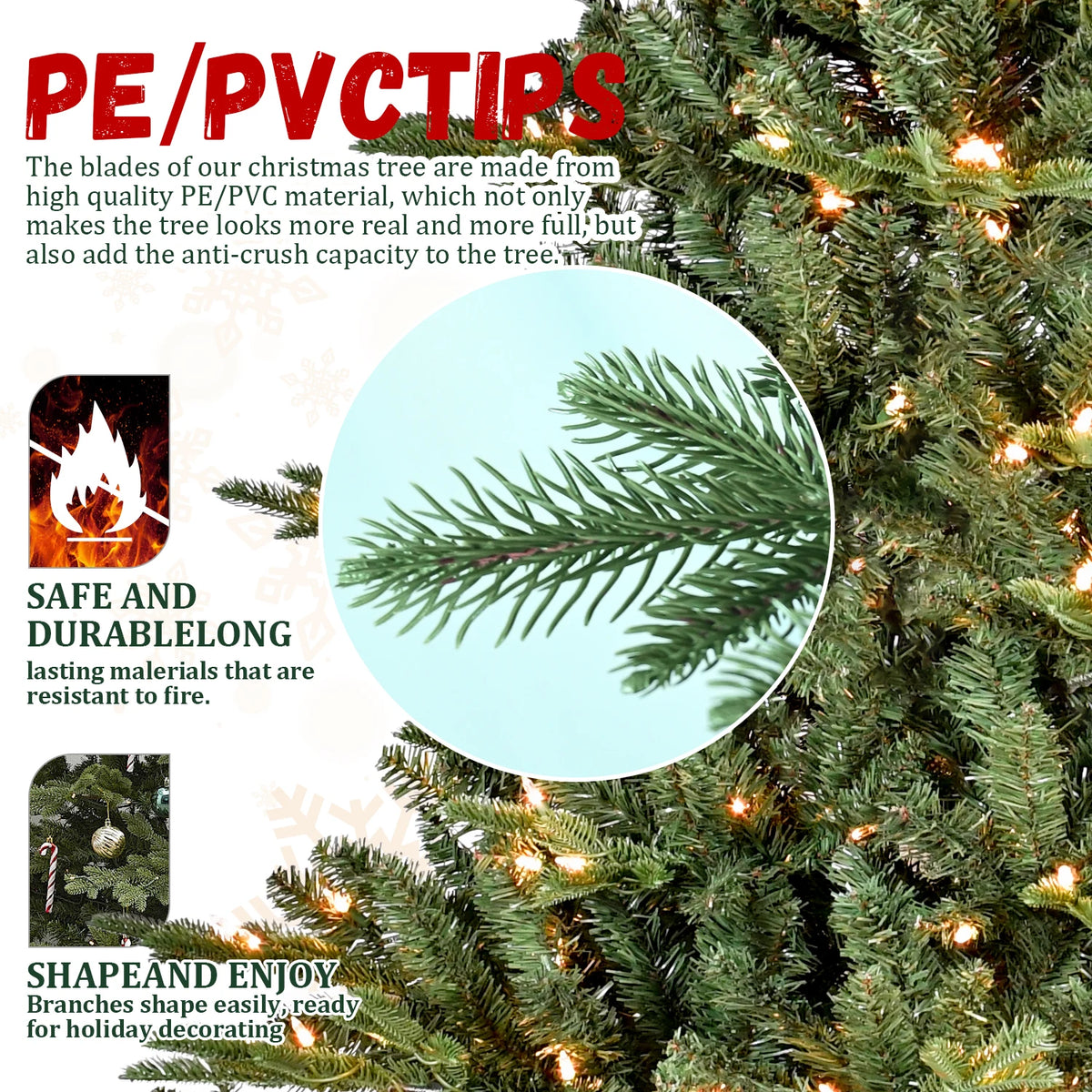 Prelit Artificial Christmas Tree With UL Certified LED Lights