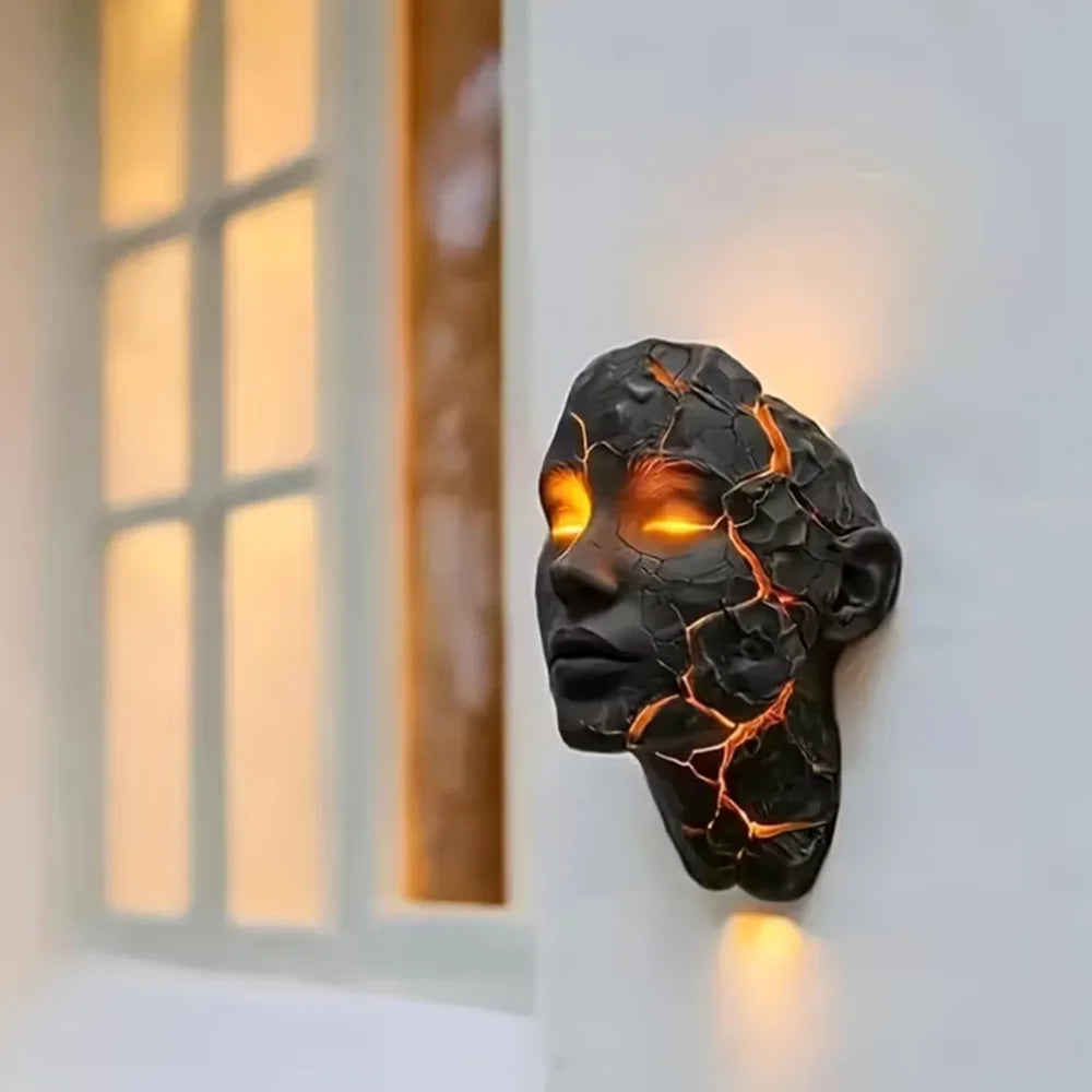 3D Broken Soul LED Wall Lamp For Bedroom Accent Lighting