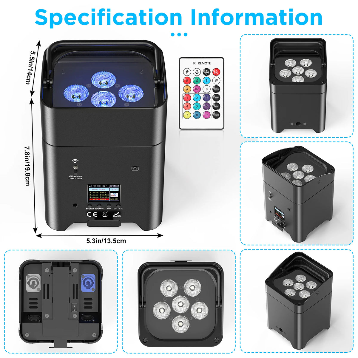 U'King Wireless LED Par Lights With Remote For DJ Events