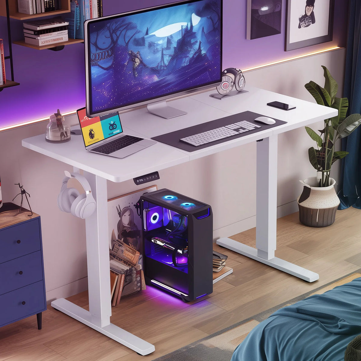 JHK Electric Height Adjustable Sit Stand Ergonomic Office Desk