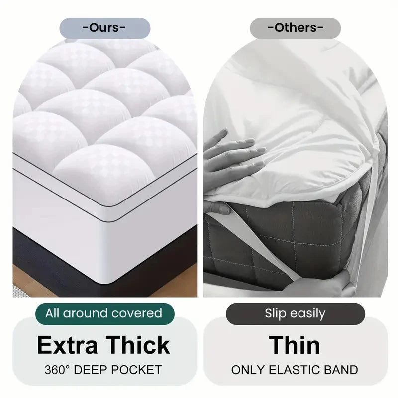HGETVE Quilted Cooling Breathable Mattress Protector Topper For Bed
