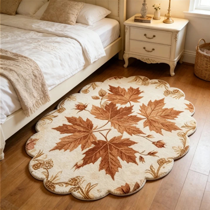 French Style Bedroom Decor Plush Carpet Flower Pattern Carpets for Living Room Fluffy Soft Bedside Floor Mat Thick Washable Rug