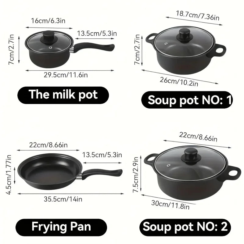 AEHOME Stainless Steel Nonstick Cookware Set With Kitchen Utensils