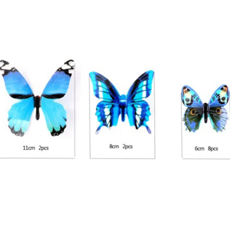 New 12Pcs Fashion 3D Luminous Butterfly Creative Wall Sticker For DIY Wall Stickers Modern Wall Art Home Decorations DIY Gift