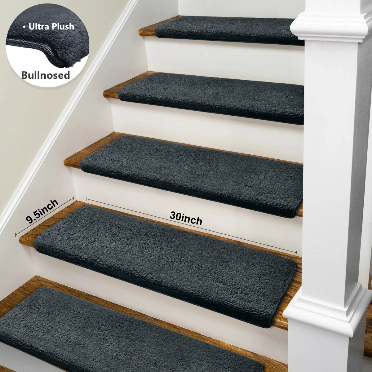Ultra Plush Non Slip Stair Treads Self Adhesive Carpet Mats