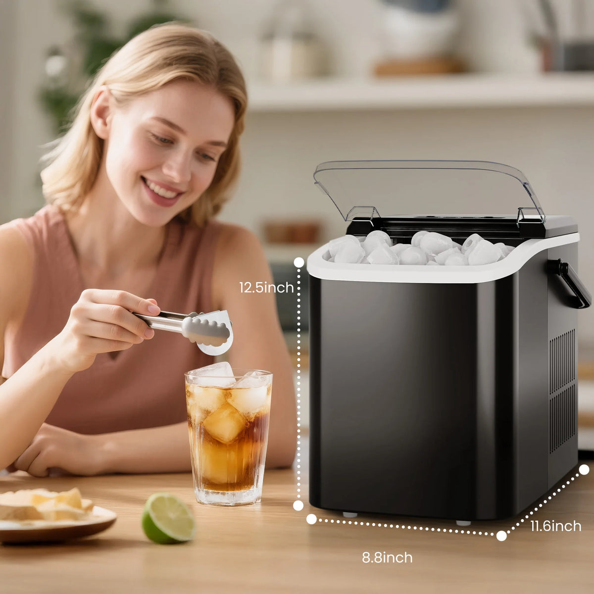 Portable Countertop Ice Maker With Fast Ice And Self Cleaning