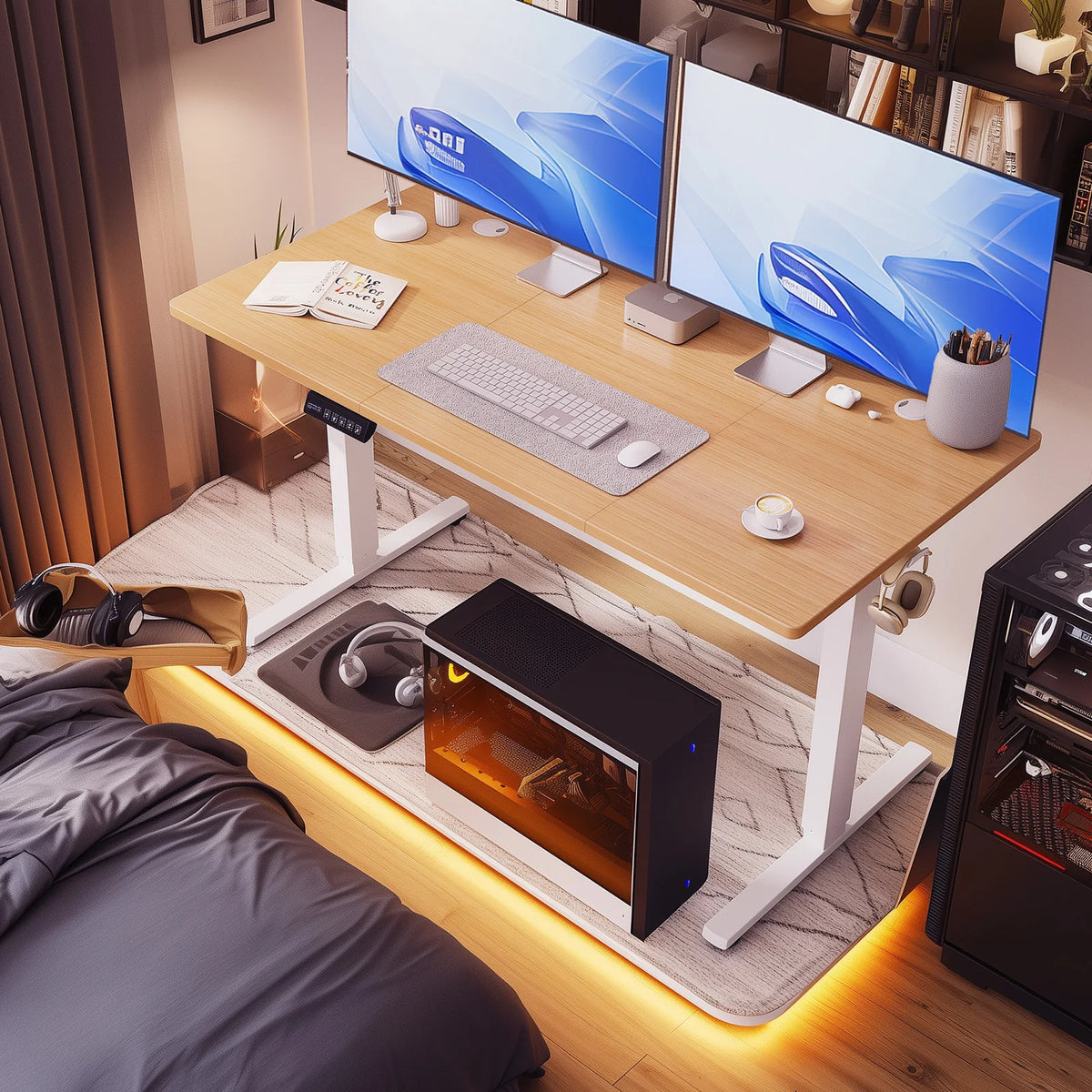 JHK Electric Height Adjustable Sit Stand Ergonomic Office Desk