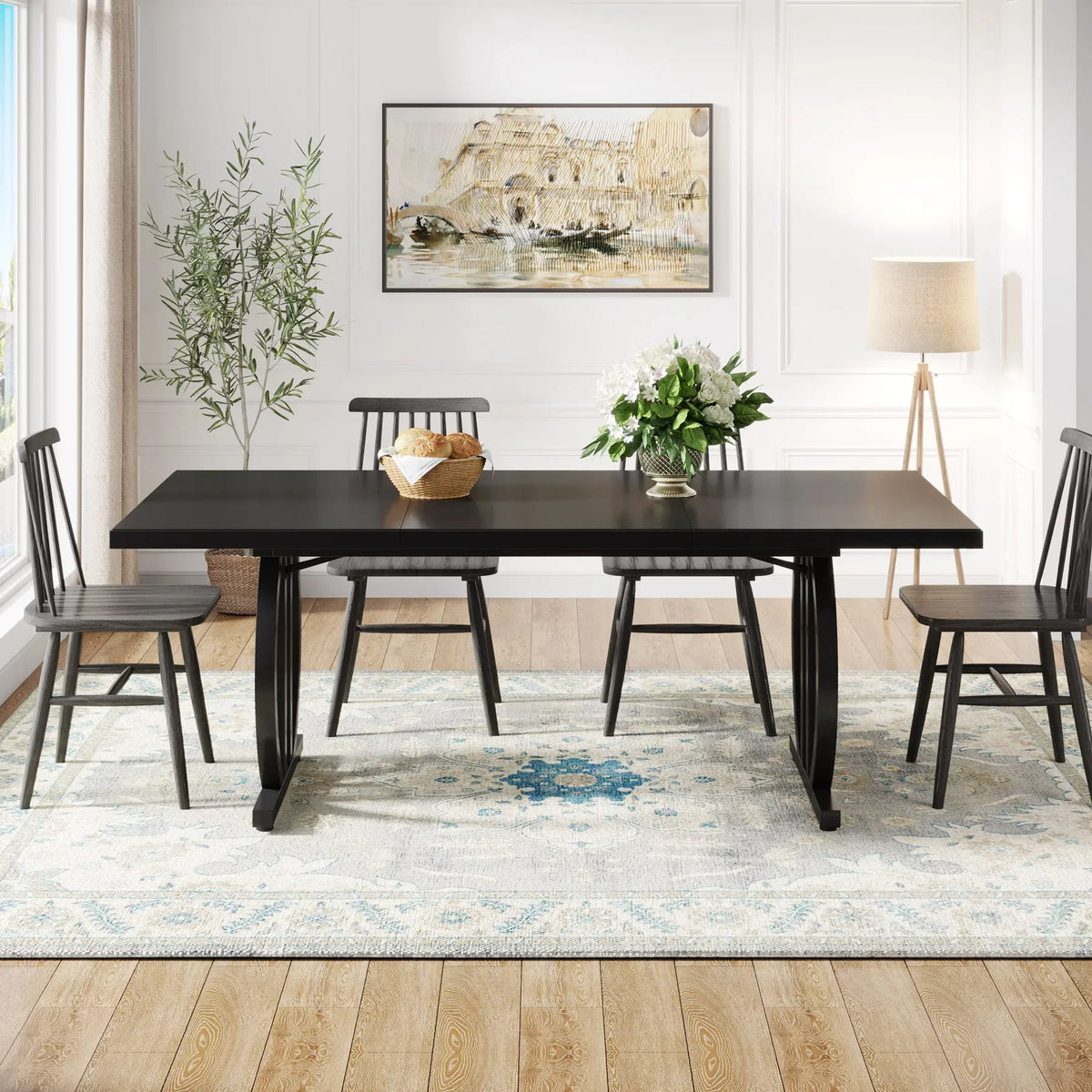 Tribesigns Modern Industrial Dining Table with Heavy Duty Metal Frame