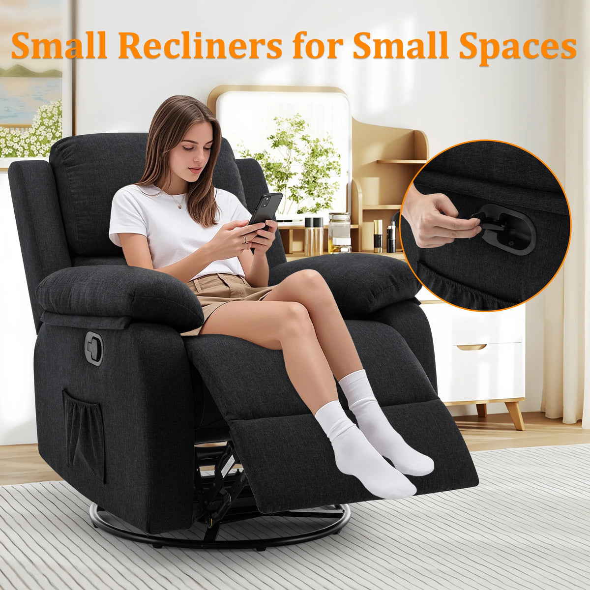 Korser 360 Swivel Rocker Recliner Chair for Adults