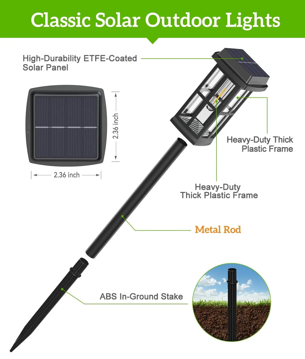 Solar Powered LED Pathway Lights for Outdoor Garden Walkways