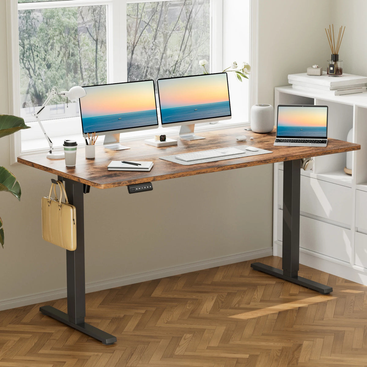 JHK Electric Height Adjustable Sit Stand Ergonomic Office Desk