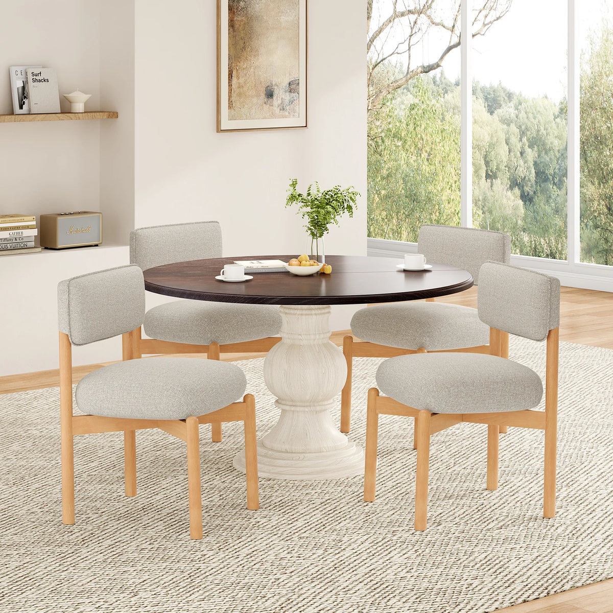 FARINI Set of 2 Modern Upholstered Dining Chairs for Home
