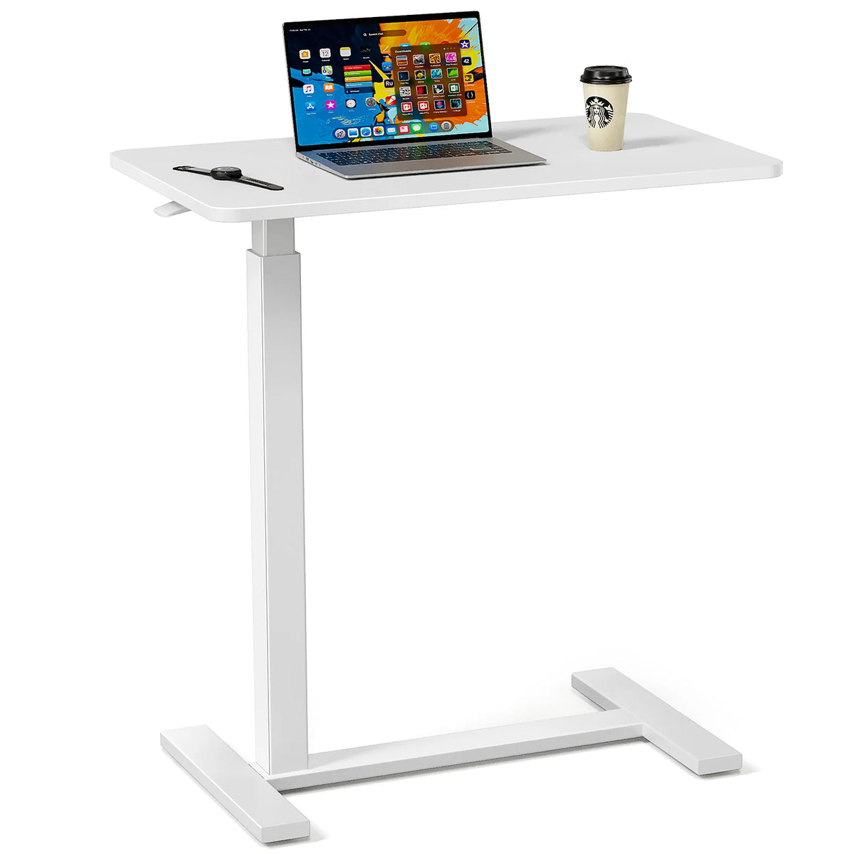 JHK Adjustable Overbed Bedside Table For Laptop And Home Use