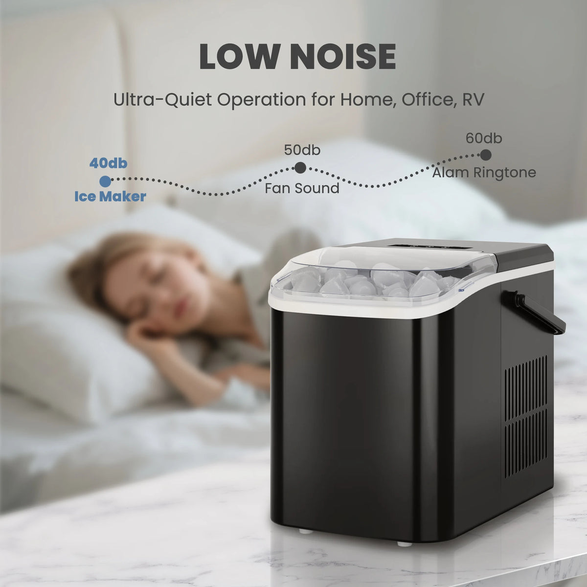 Portable Countertop Ice Maker With Fast Ice And Self Cleaning