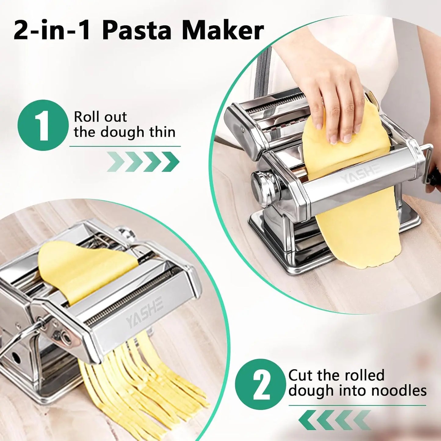 2-in-1 Pasta Maker with Cleaning Kit