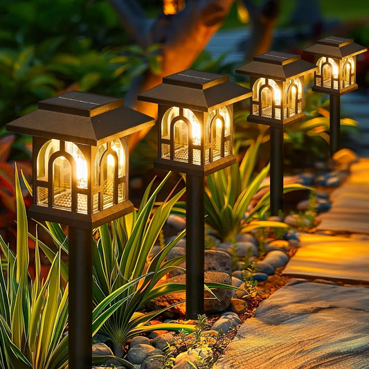 Solar Pathway Lights Waterproof LED Outdoor Landscape Garden Walkway Lighting