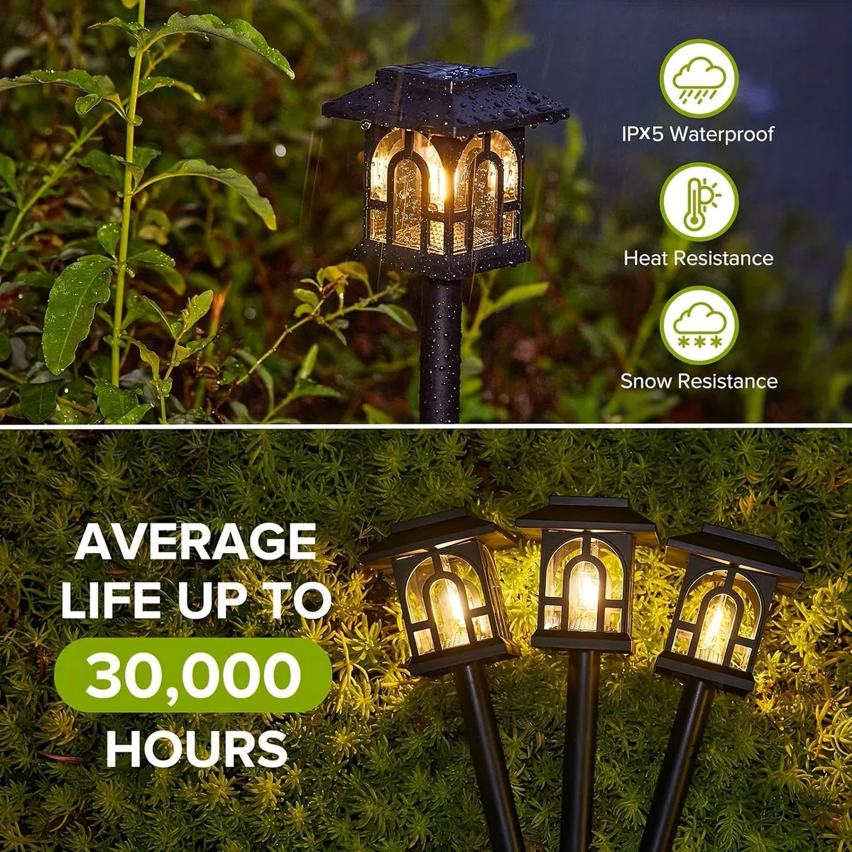 Solar Pathway Lights Waterproof LED Outdoor Landscape Garden Walkway Lighting