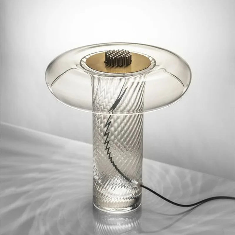 JIANKEXING Nordic Twisted Glass Table Lamp Modern LED Desk Light